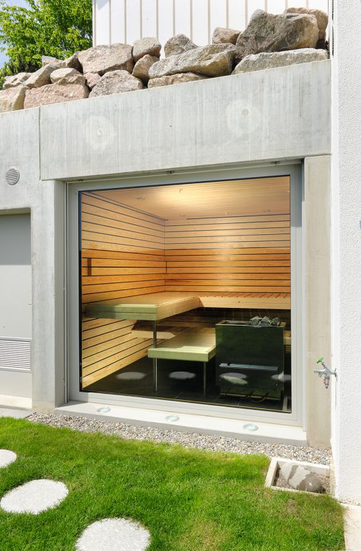 Die Sauna mit dem Aussenraum verbinden