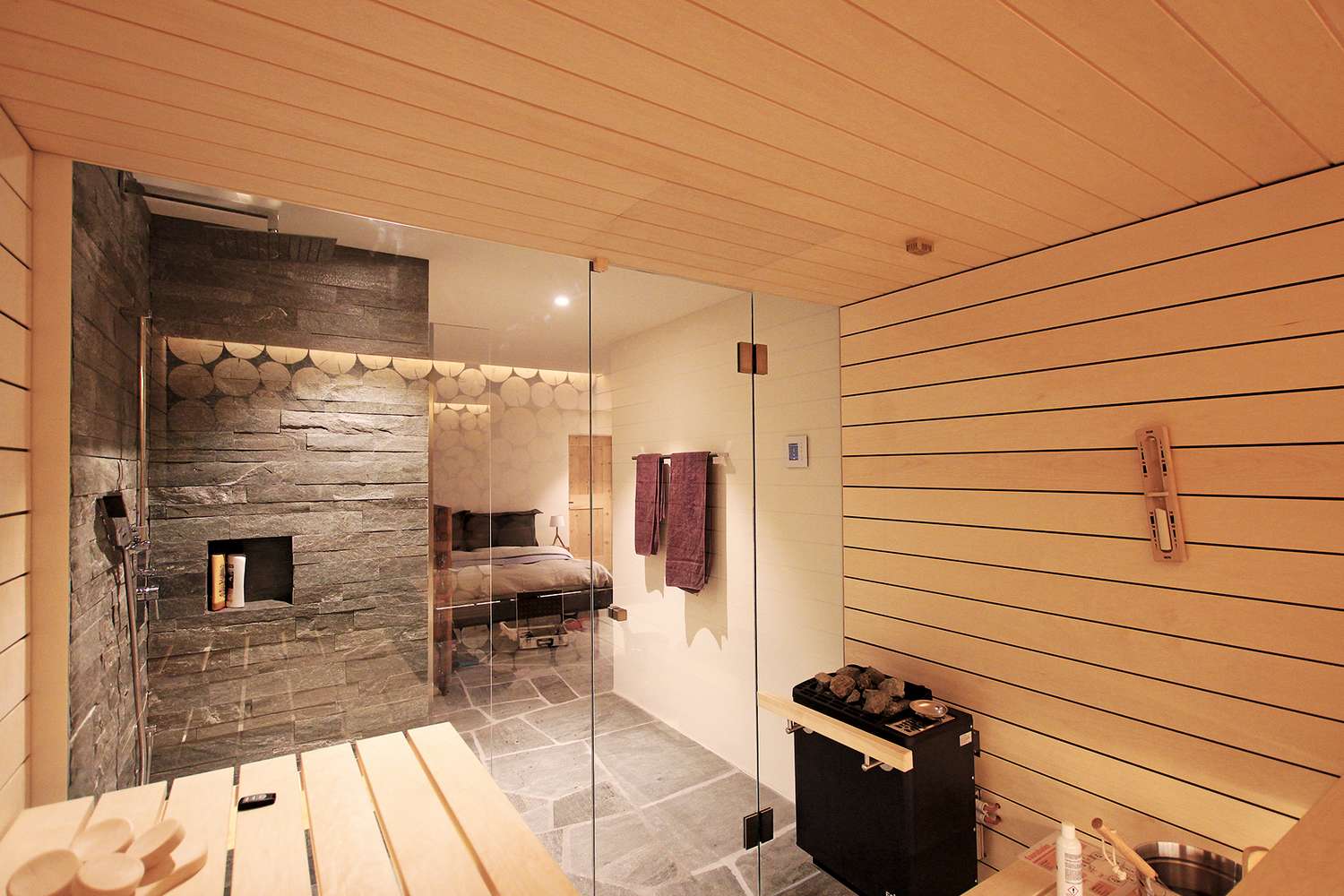 Rustikale En-Suite-sauna