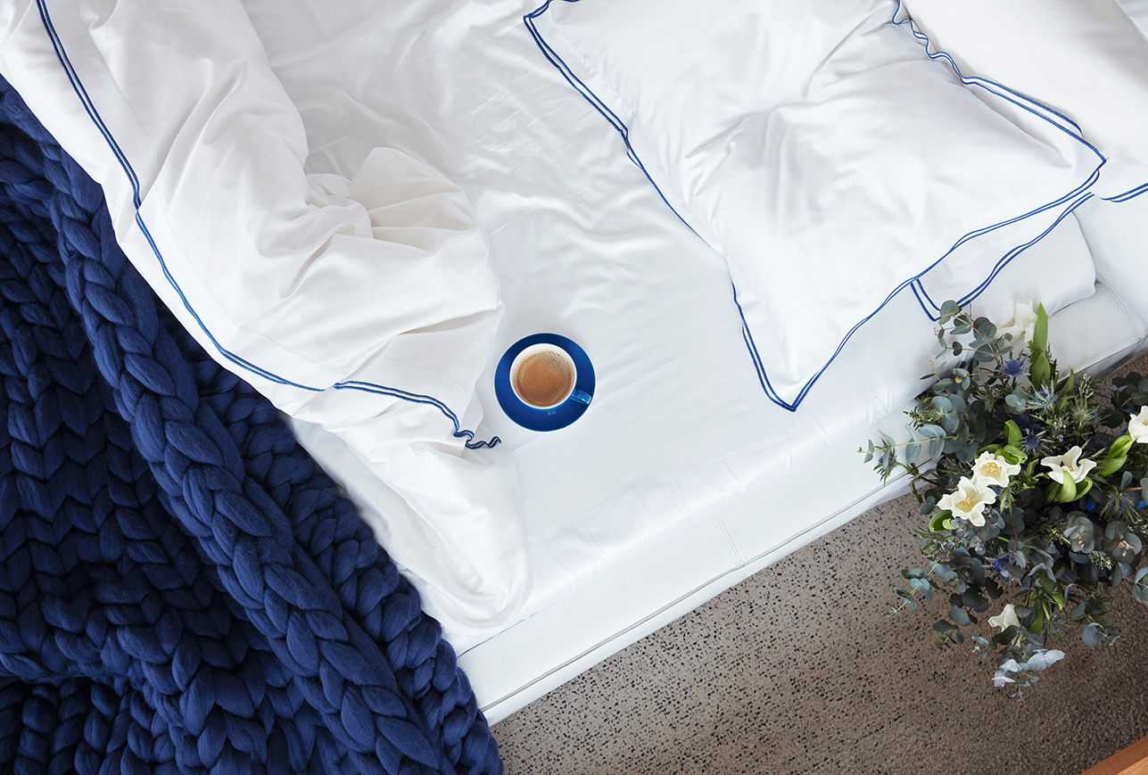 LuxusBettwäsche mit Farbtupfer