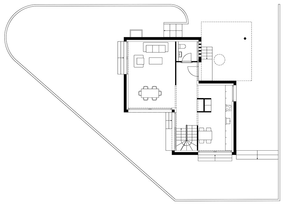 Familiennest auf Dreieckgrundstück