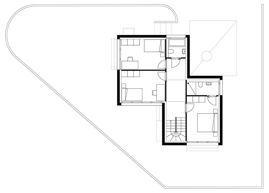 Familiennest auf Dreieckgrundstück